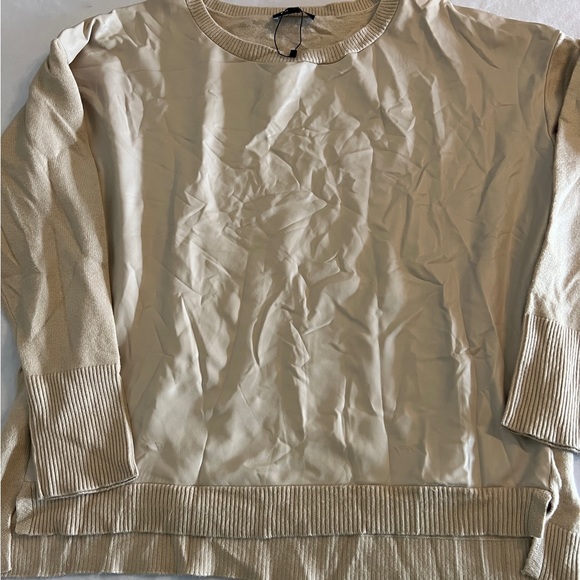 XL NWOT EXPRESS FAUX LEATHER PIECED HIGH SLIT SWEATER Long Sleeve Top Winter
NE - Picture 10 of 14